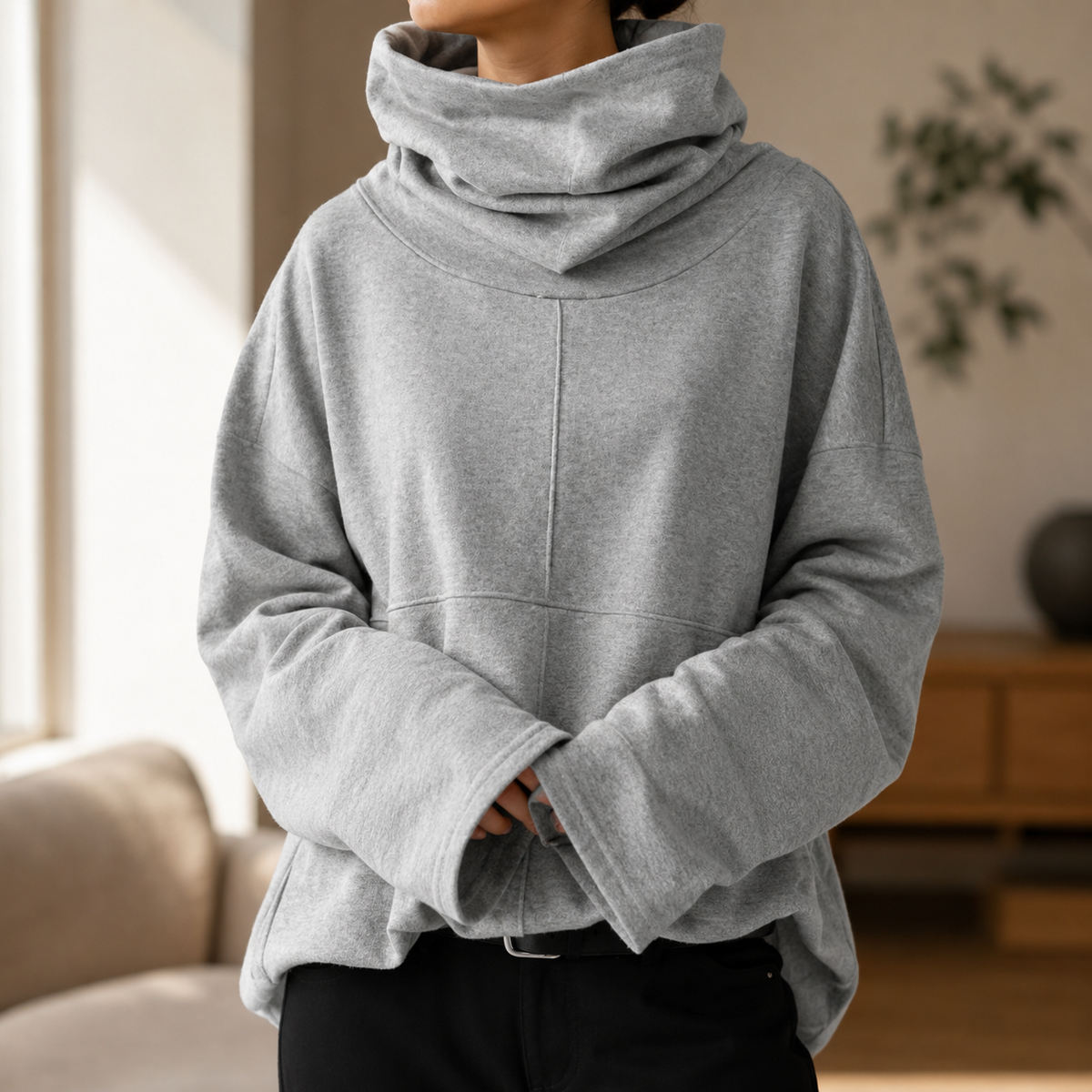 Uzeline Cowl-Neck Pullover