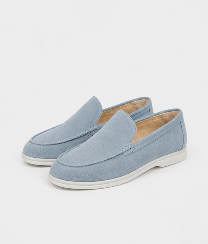 Elegant suede loafers.