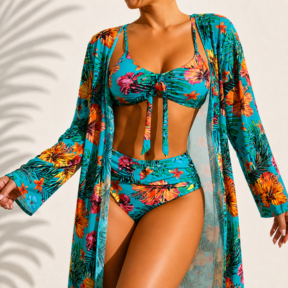 Marie Elegant Tropical 3-Piece Bikini