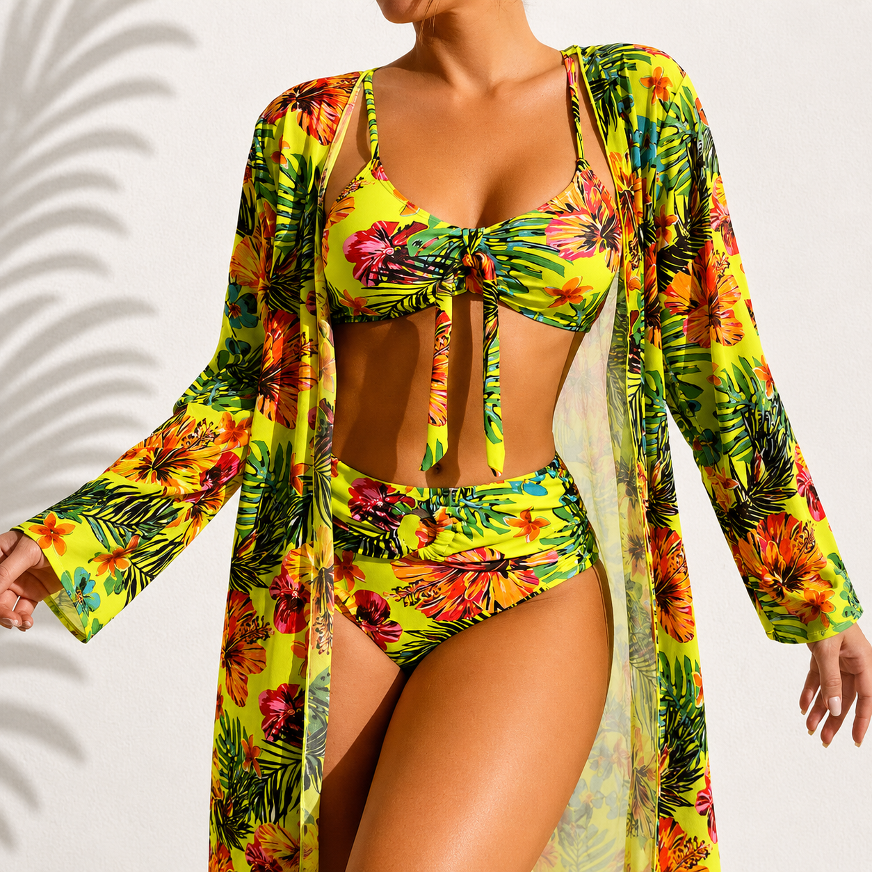 Marie Elegant Tropical 3-Piece Bikini