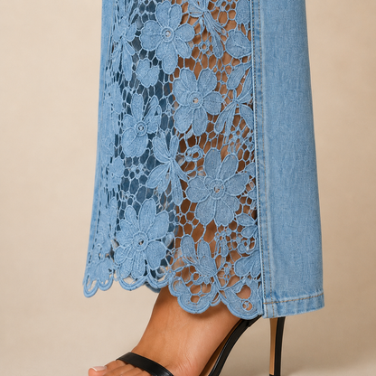 Vivienne Lace Wide-Leg Jeans