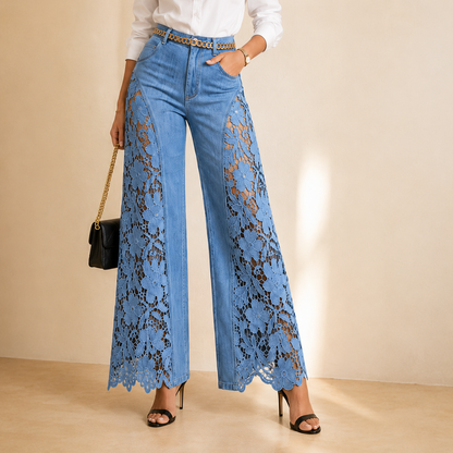 Vivienne Lace Wide-Leg Jeans