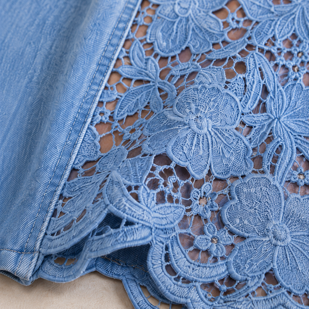 Vivienne Lace Wide-Leg Jeans