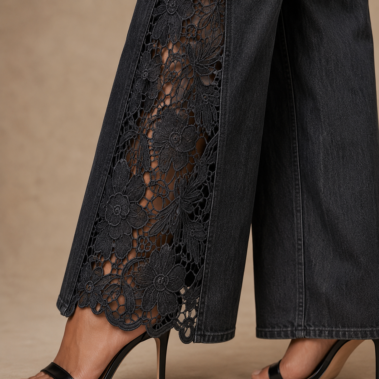 Vivienne Lace Wide-Leg Jeans