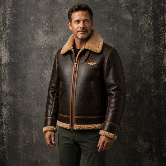 Kevin | Leather Pilot Aviator Jacket