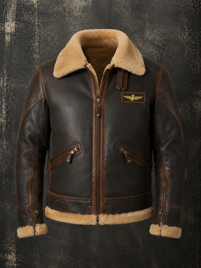 Kevin | Leather Pilot Aviator Jacket