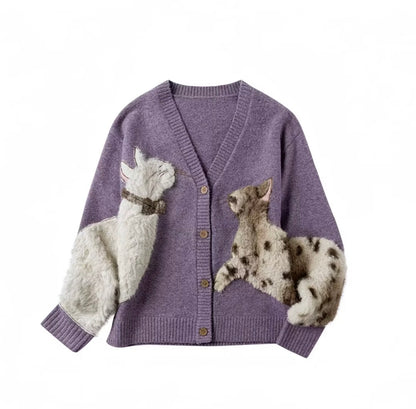 Purple Cat Cardigan