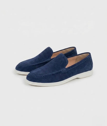 Elegant suede loafers.