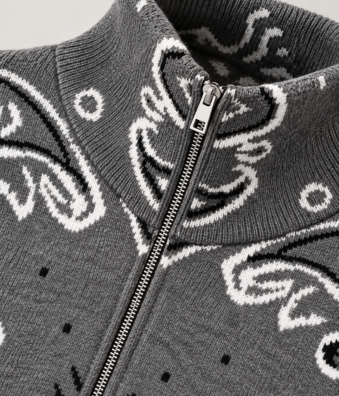 Paisley Zip Knit Cardigan