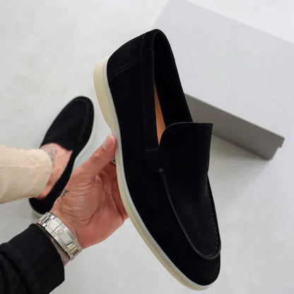 Elegant suede loafers.