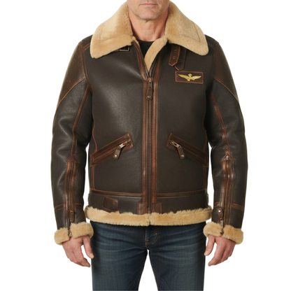 Kevin | Leather Pilot Aviator Jacket