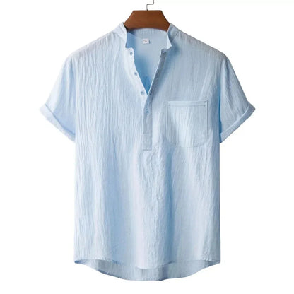 Linen Cotton Henley Shirt