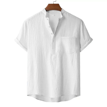 Linen Cotton Henley Shirt