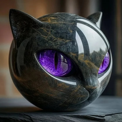 Olyvane – Mystical Black Cat Head Sculpture