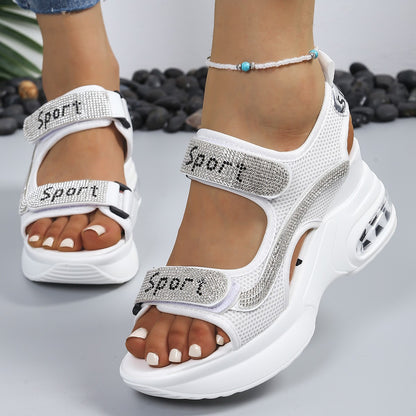 Women’s orthopedic platform sandals with crystals
