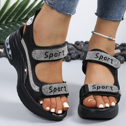 Women’s orthopedic platform sandals with crystals