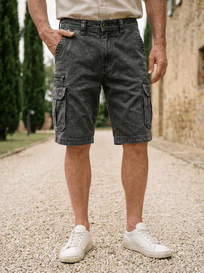 Olyvane | Functional Denim Cargo Shorts