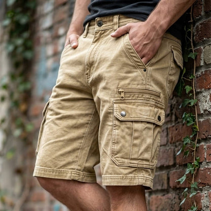 Olyvane | Functional Denim Cargo Shorts