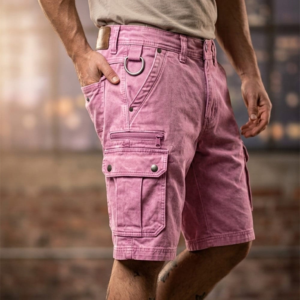 Olyvane | Functional Denim Cargo Shorts