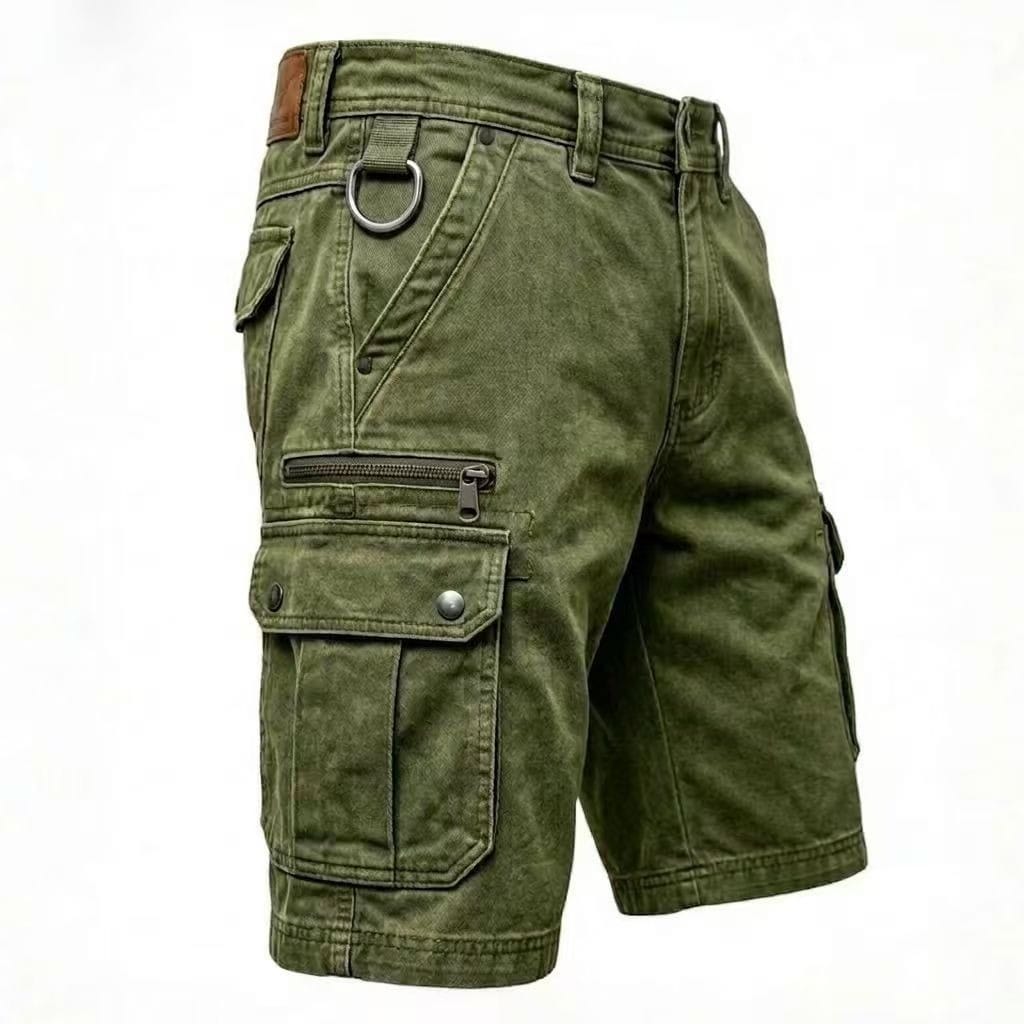 Olyvane | Functional Denim Cargo Shorts