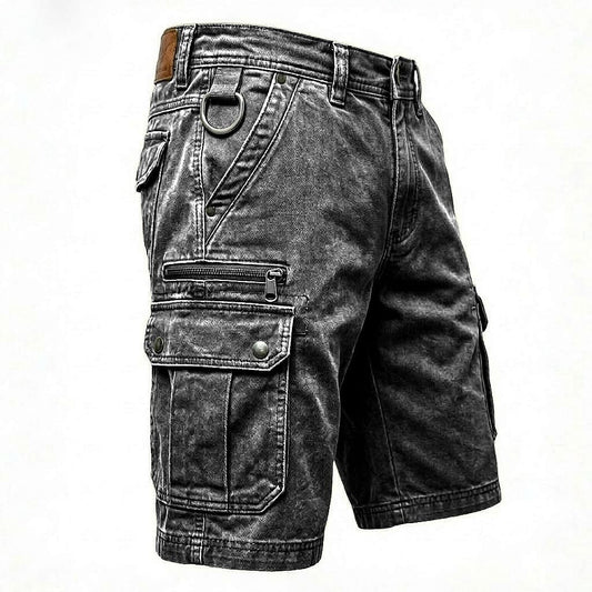 Olyvane | Functional Denim Cargo Shorts