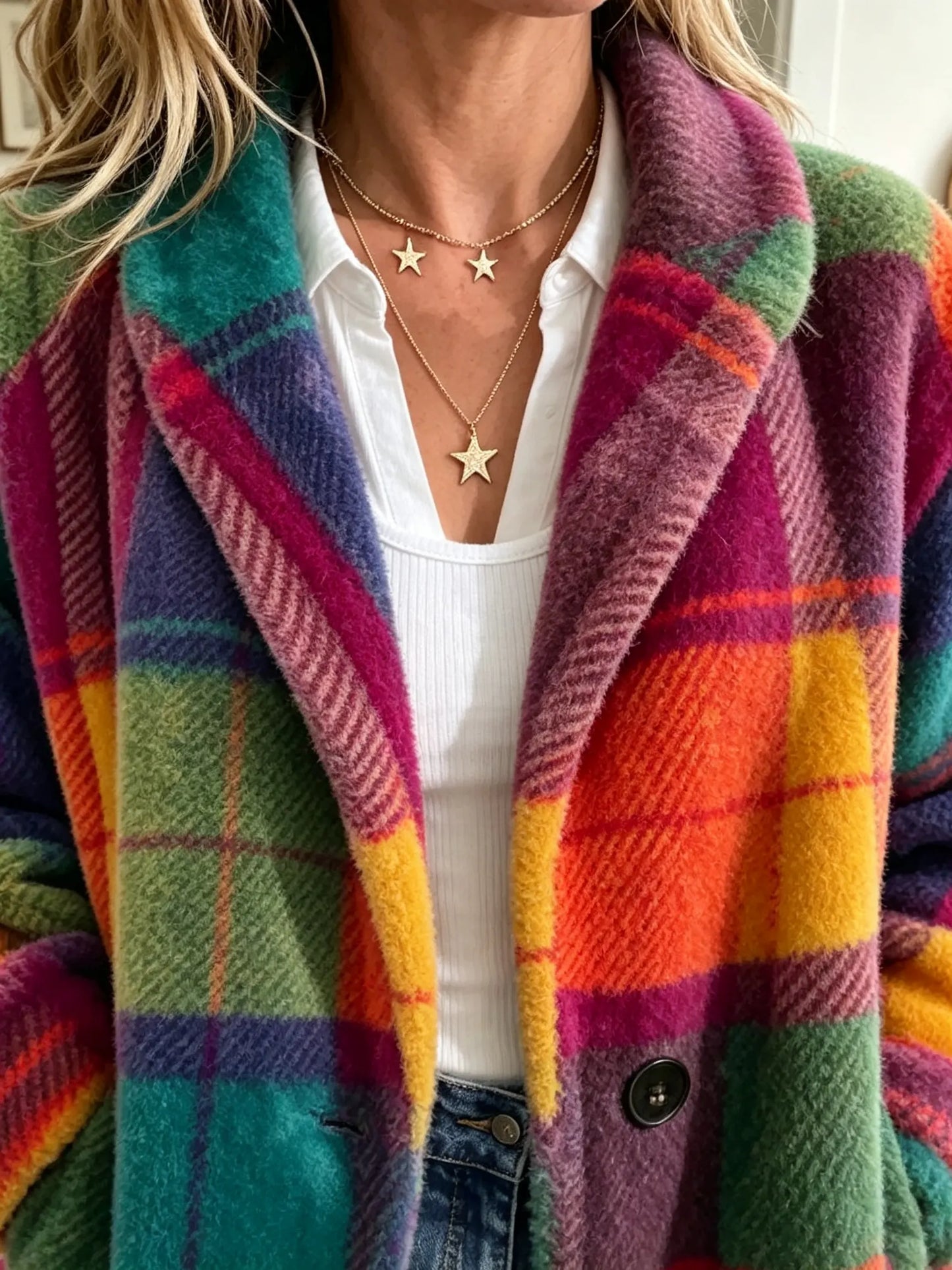 Arka | Multicoloured Check Coat