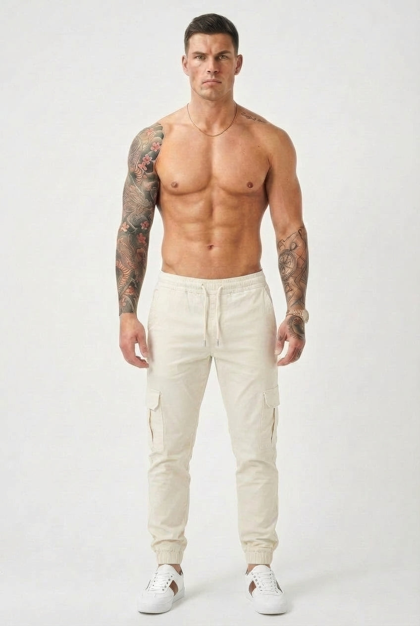 Olyvane Cargo Jogger - Cream