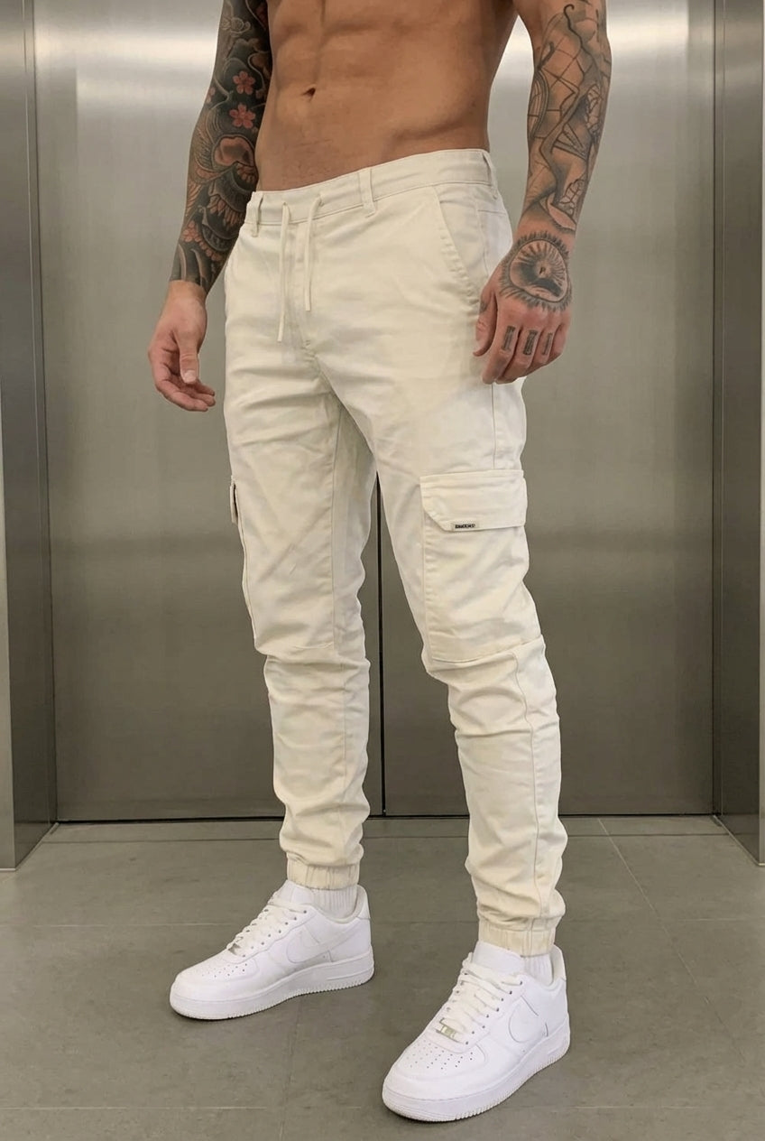 Olyvane Cargo Jogger - Cream